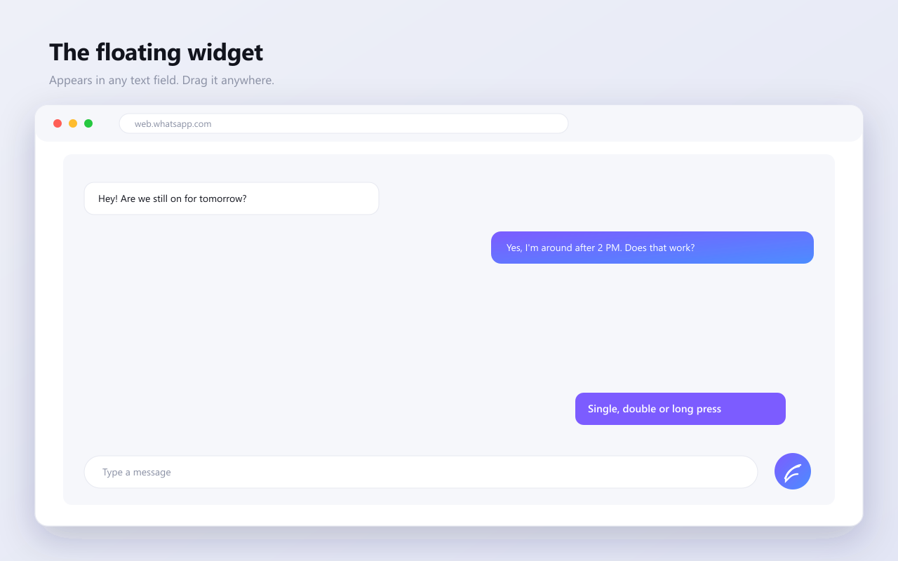 Insert with the floating widget